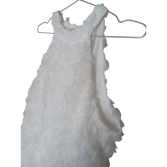 New Lulus White Applique Halter Sleeveless Mini Dress- SZ L- missing waist tie - Picture 4 of 8